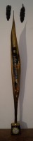 PEINTURE SUR FEUILLE DE COCO SUR SOCLE EN PAVE 003